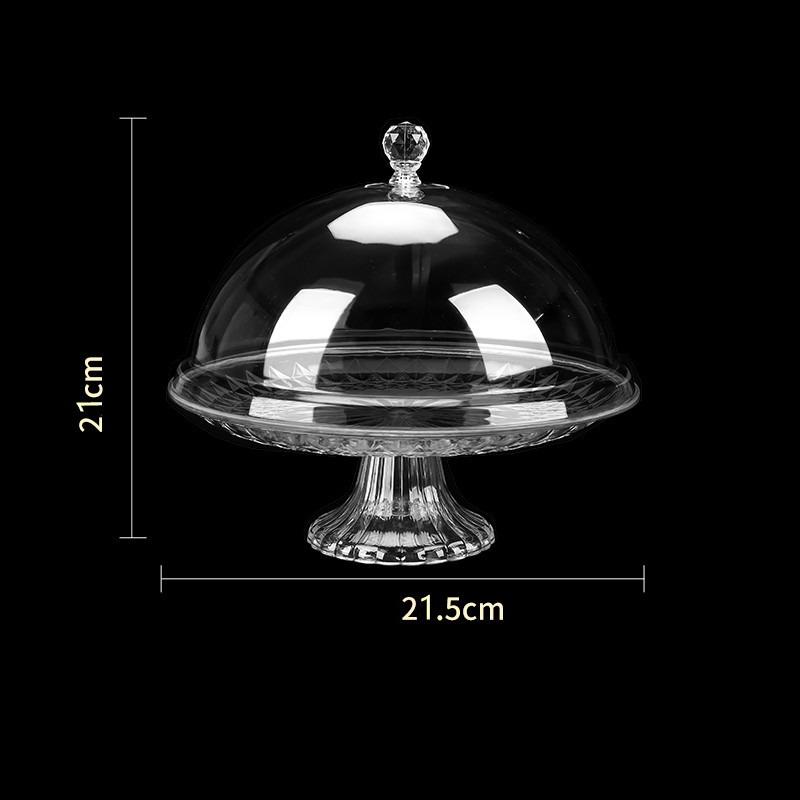 Fruit tray with cover Transparent acrylic plastic round food dust cover Snack Dim sum display Dried fruit tray cover
