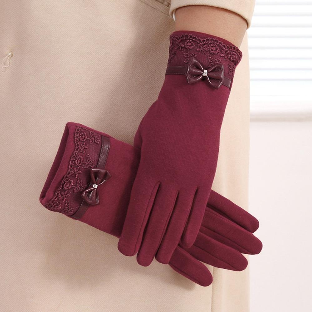 Thick Plush Women Gloves Touch Screen Furry Warm Mitts Durable Full Finger Mittens  Women