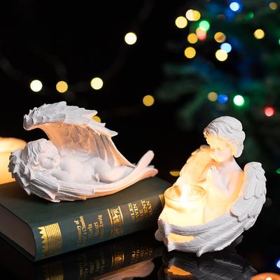 Niedliche Retro Engel Kerzenständer Ornamente Europäischer Stil Zuhause Wohnzimmer Schreibtisch Eingang Kerzenbecher Dekoration Dekoration
