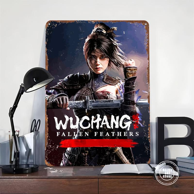 Wuchang Fallen Feathers Game Art Tin Plaque Poster Customized Wall Art Retro Vintage Metal Signs for Man Cave Decoration Garage