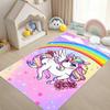 Rainbow Unicorn Fantasy Area Rug Pastel Butterfly Carpet Non-Slip Play Mat for Nursery Playroom Girls Bedroom Home Decoration
