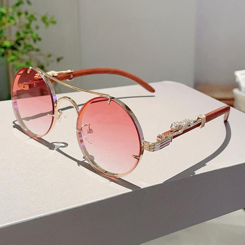 Vintage Round Sunglasses New in Fashion Oversized Gradient Multi-color Shades Trendy Luxury Brand Design Sun Glasses