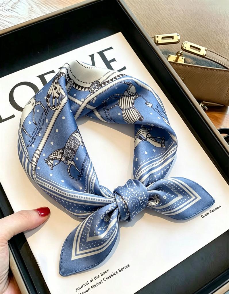 [111 mulberry silk] Bonas women's silk small square scarf silk scarf 11 new autumn and winter gift mother small scarf