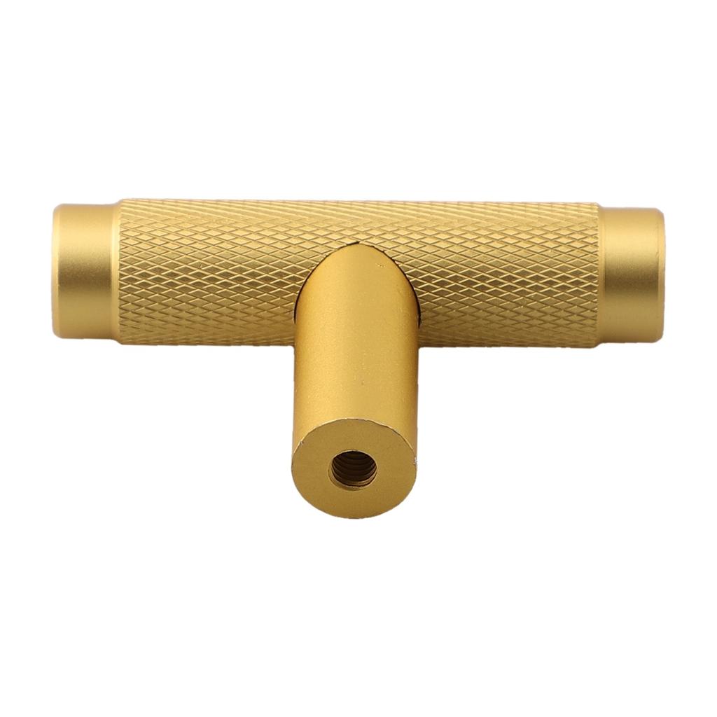 Knurled T Bar Door Handle for Kitchen Cabinet Drawer and Cupboard Modern Aluminium Design with Comfortable Grip