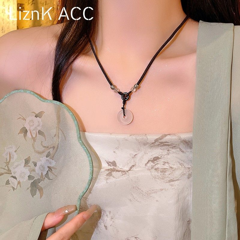 

New Chinese Style Retro Ethnic Style Necklace Female Easiest for Match Fancy Butterfly Clavicle Chain Ornament White