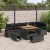VidaXL Set De 9 Pièces De Canapé De Jardin Avec Coussins Noir Poly Rotin Acacia 3362534