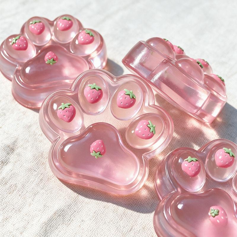 Pink Strawberry Cat Paw Giant Slow Rebound Squishy Toy Cute Decompression Stress Ball Party Favors For Daily Play