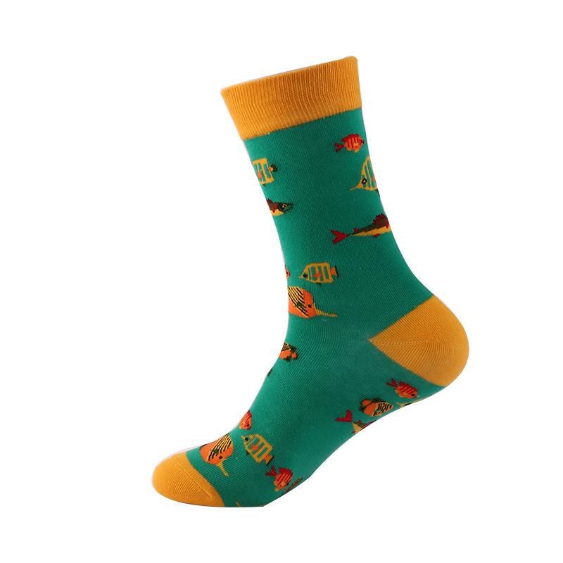 Funny Women Socks Cozy Cotton Socks Originality Seafood Animal Returnee Jellyfish Grouper Happy Male Japanese Harajuku Socks