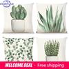 Cactus Plant Print Home Decor Pillowcase Bedroom Living Room Sofa Decoration Polyester Cushion Cover With Zipper