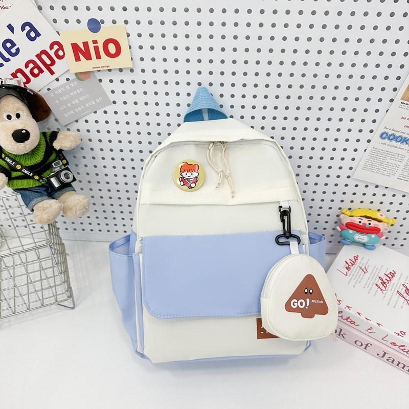 Children's new kindergarten small schoolbag contrasting colors travel backpack 3-6 years old fashionable, lightweight and cute backpack