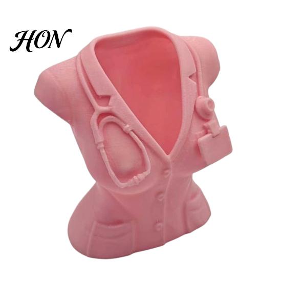 Nurse Pen Holder Uniform Holder, 3D Printed Medical Theme Desk Organizer for Pens Makeup Brushes Small Stationery, Decorative Gift Female Doctors