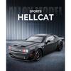 1/24 Dodge Challenger SRT Hellcat Model auta ze slitiny Diecast Kovový model sportovního vozu Vysoká simulace Zvukové světlo Dětská hračka Dárek