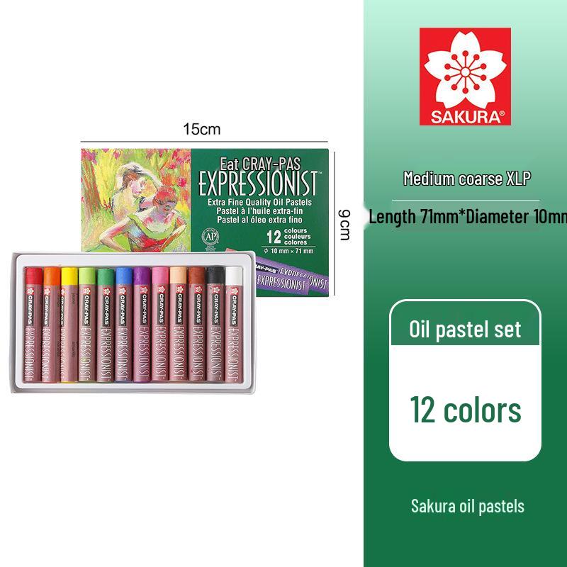 Washable Japan Sakura Oil Pastels: No-Mess Crayons for Kids & Students
