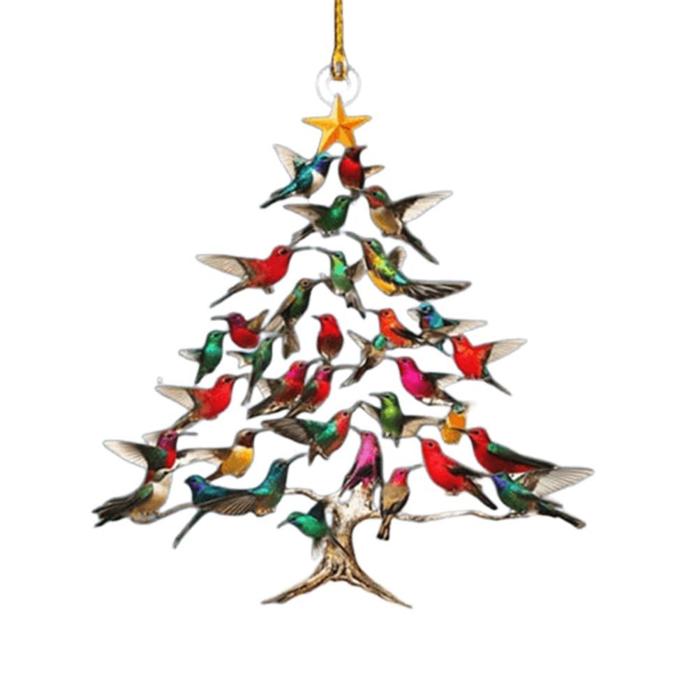 

1/5Pcs Colorful Hummingbird Christmas Ornament Acrylic Christmas Tree Ornaments Home Decor 1PC