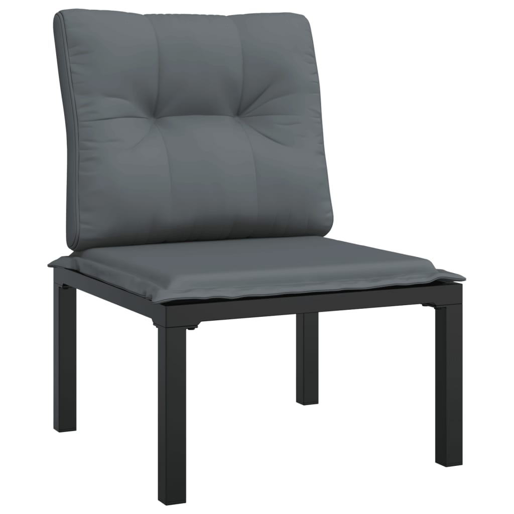 Vidaxl 6-Cz. Garden Lounge Set, Black-Grey, Poly Rattan