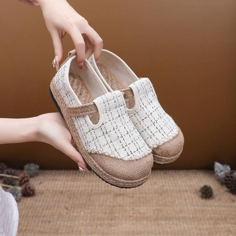 2024The New Breathable Cotton Linen Canvaswomen Shoes Cotton Linen Slippers Summer Women Shoes Sandals Zapatos De Mujer