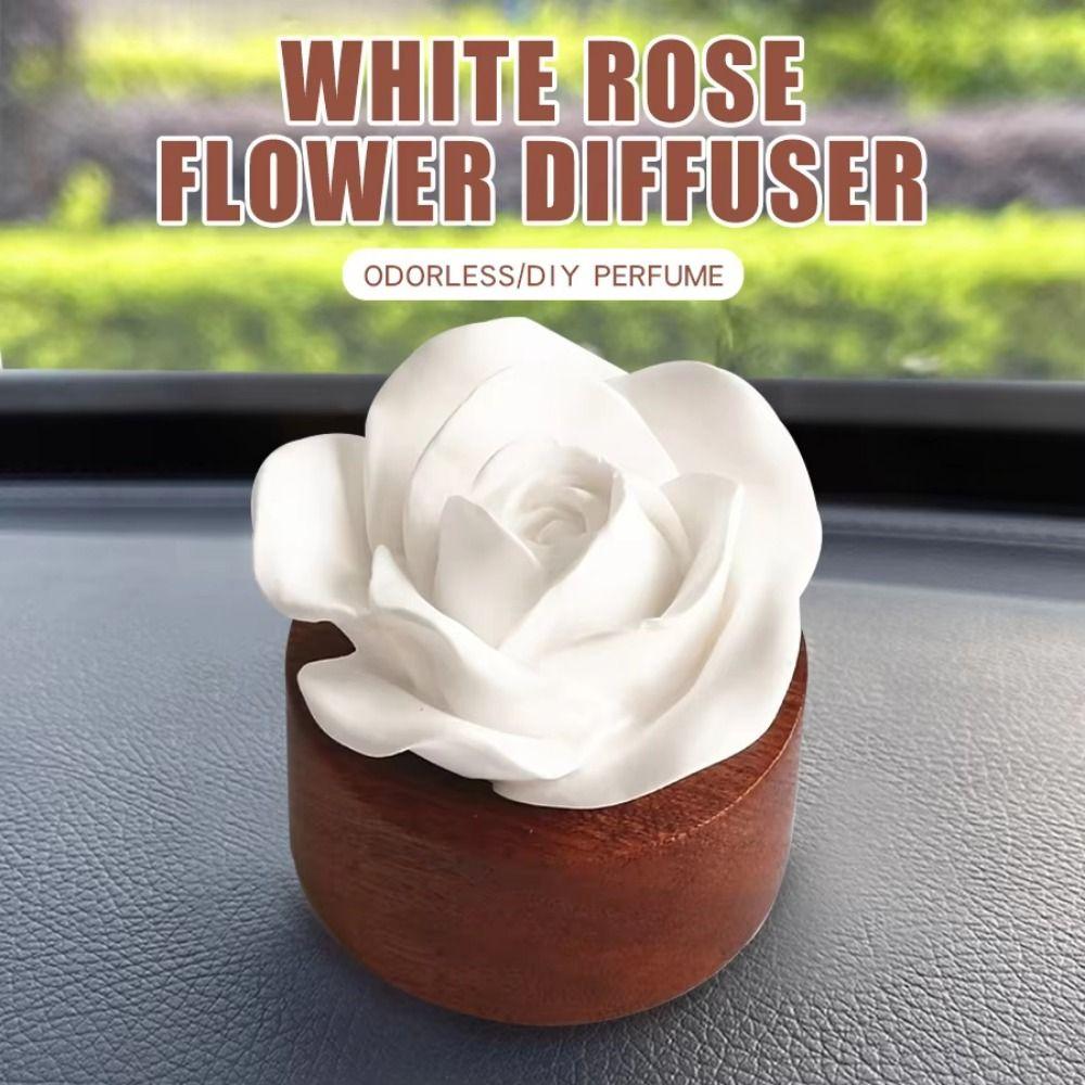 Handmade Flower Aromatherapy Diffuser Wooden Base Perfume Diffuser Stone  Room Decor