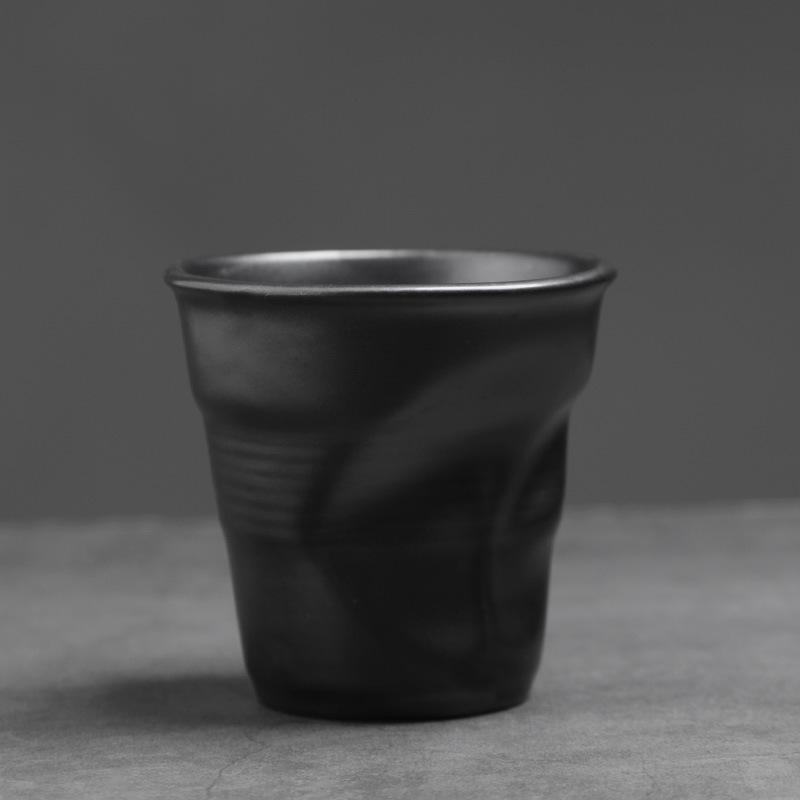 Stoneware Coffee Creative Hand-pinched Pleated Cup Ceramic Latte Cup Espresso Cup Vintage Afternoon Tea Cup