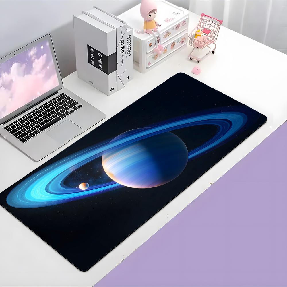 Saturn Beautiful Planet Art Mouse Pad Large Gaming Mousepad With Thick Stitched Edge NonSlip Desk Mat