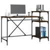 Desk with Shelf Smoked Oak Finish 135 x 50 x 90 cm Engineered Wood