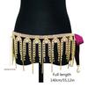 Crystal Studded Gold Silver Belly Dance Belt Adjustable Body Jewelry Tassels Body Jewelry