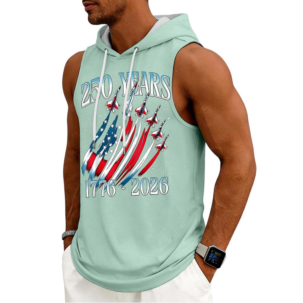 Men's Tank Top Gym Sleeveless Hoodie Shirt Washed Sports Muscle Shirts Fitness Vest With Hood