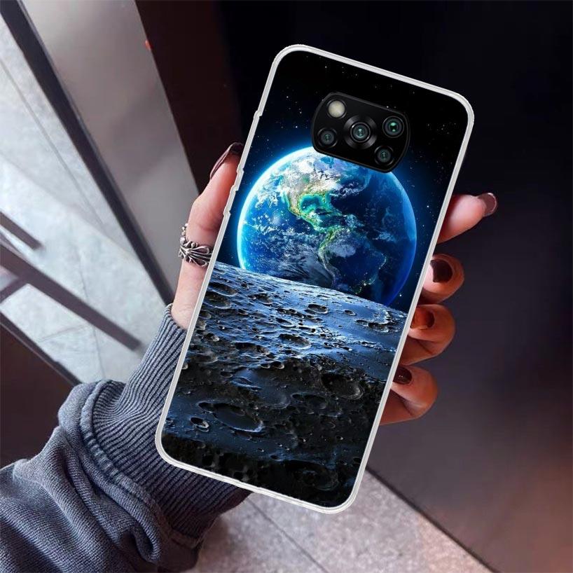 Earth Stars Space Phone Case For Xiaomi Poco X7 X6 X5 Pro F7 Ultra Redmi 15C 15 13 13C 12 12C 10 10A 10C 9 9A 9C 9T Shell Poco X