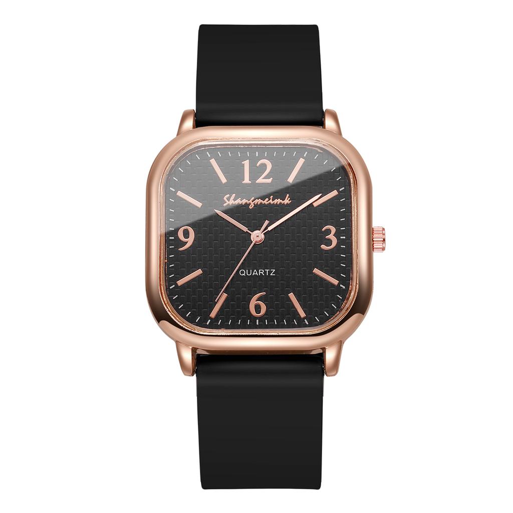 Dámské módní čtvercové křemenné hodinky Dámské silikonové řemínky Analogové náramkové hodinky Reloj Mujer Dívčí hodinky Dárek