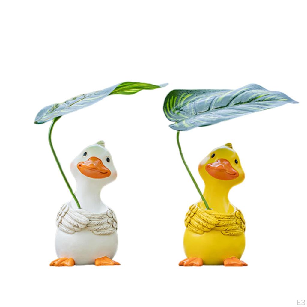 Duck Figurine for Garden Decor, Resin Animal Statue Outdoor