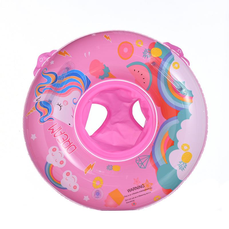 

Childrens Unicorn Cartoon With Pants Pocket Inflatable Swimming Ring Water Toy розовый