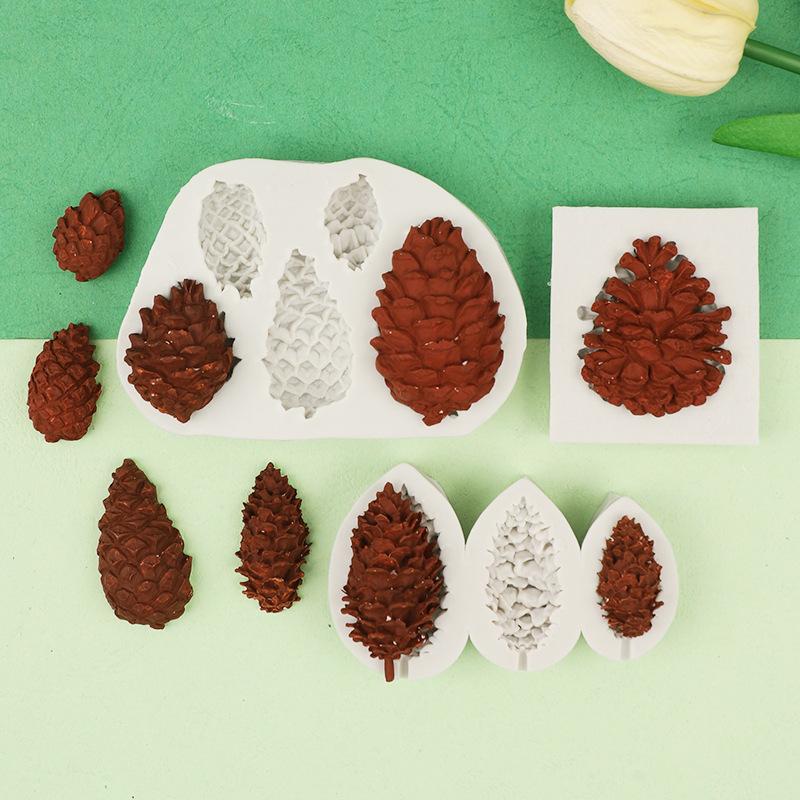 1pcPine Cone Mold Sugarcraft Mold 3D Christmas Pine Cones Shape DIY Decoration Baking Tools for Wedding Birthday Party Christmas