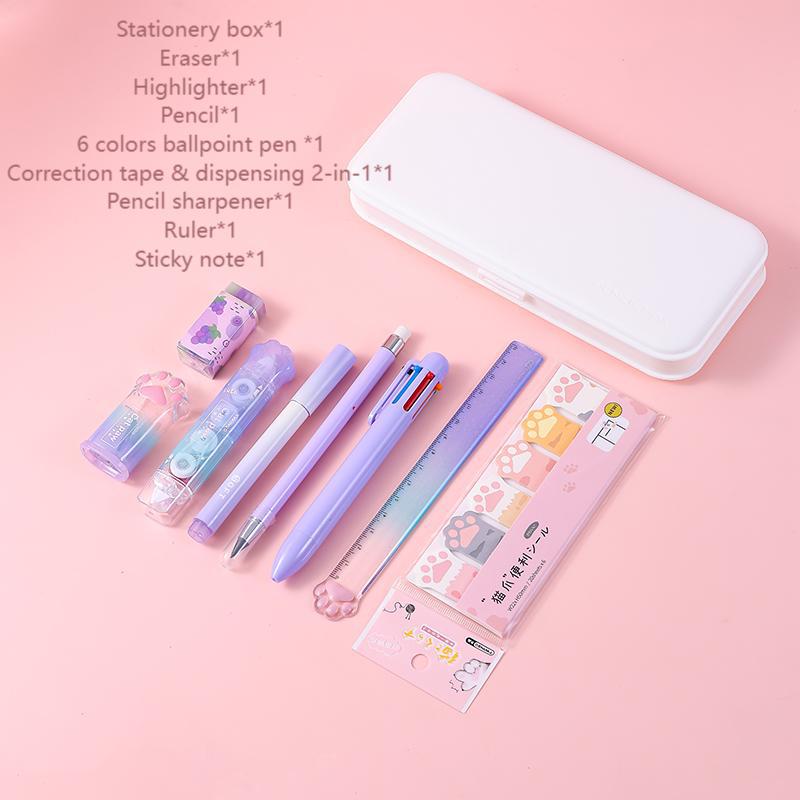 Gradient Katt tass Pappersvarusats - Högvärdig Mellanstadiepresentpåse för Skolstart