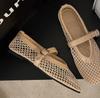Mode Sexy Damen Sandalen Mode Mesh Ballett Mary Jane Schuhe Damen Sommer Walking Runde Zehe Schnalle Flache Sandalen Damen Zapatos De Mujer