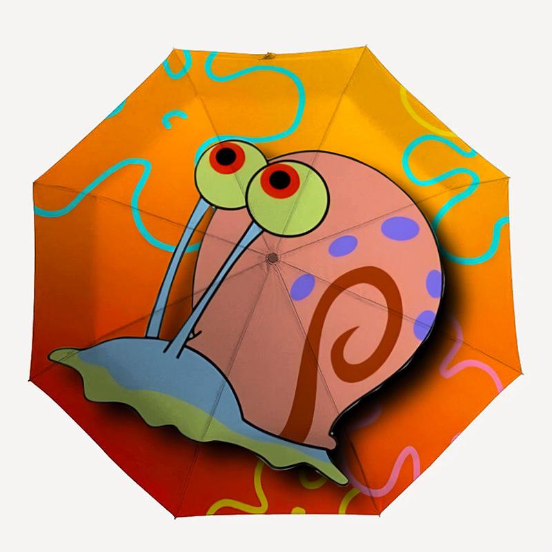

1PC Snail, Pattern Auto Folding Umbrella, Portable Collapsible Design, Casual Outdoor Accessory, For All Seasons, Christmas Birthday Festival Gift yy2