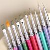 Nail Uv Gel Nail Brush Liner Diy Painting Pen Manicure Metal Drawing Brush For Nail Art Design Nails Tip Display Painting Tool