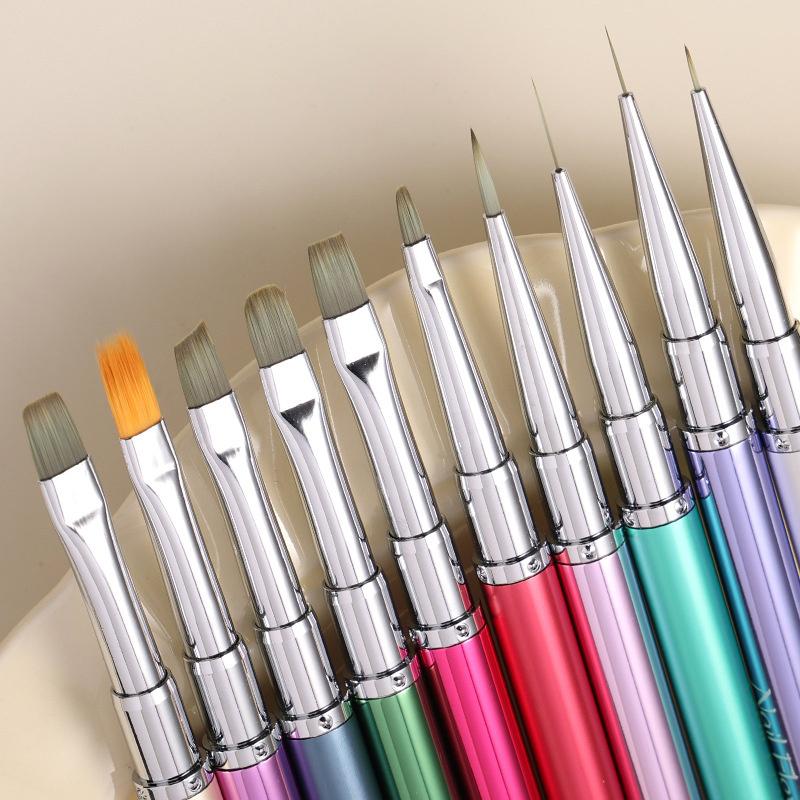 Nail Uv Gel Nail Brush Liner Diy Painting Pen Manicure Metal Drawing Brush For Nail Art Design Nails Tip Display Painting Tool