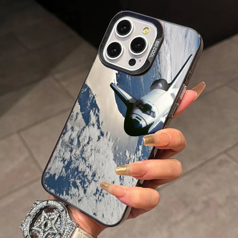 Launch the R-rocket Phone Case For iPhone 17,16,15,14,13,12,11 Plus,Pro Max,XS,Colorful Silver Black Cover