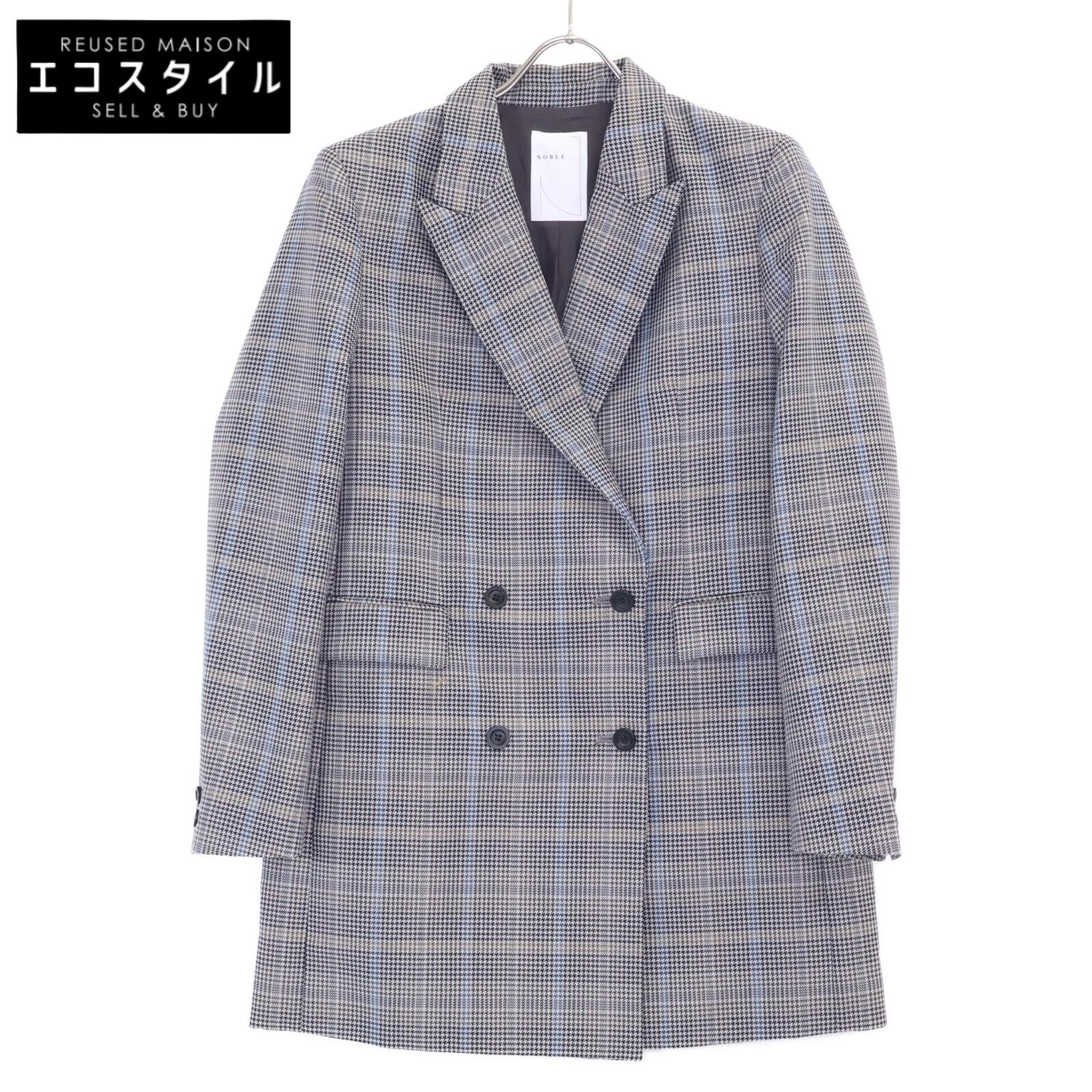 

NOBLE [Хорошее состояние] 22-010-240-6040-1-0 Пиджак удлиненный в клетку «глен» с лацканами пик 38 серыйБ/у