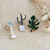 Monstera Potted Plant Enamel Pins Cactus Coconut Tree Custom Cute Cartoon Lapel Brooch Bag Jacket Badge Accessories Jewelry Gift