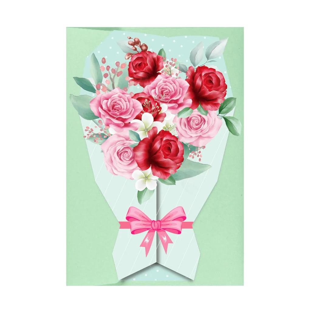 Bulk Blank Note Cards Bouquet Greeting Card Flower Modeling Birthday Gift Decoration Card Stereo Creative Easter for Daughter