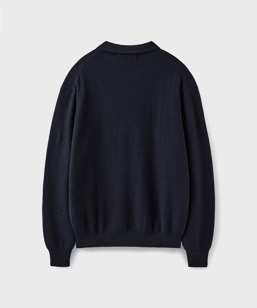Beulaendideu Hard Twist Lounge Polo Knit [Ink Navy]