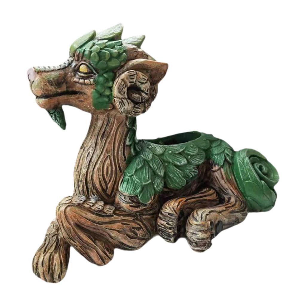 Dragon Statue Plant Containers Gift Dragon Flower Pot for Desk Garden Home