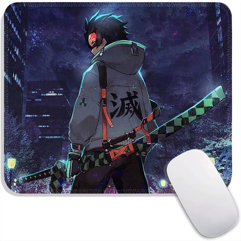Anime Standard Mouse Pad Demon Slayer Gamer Mouse Mat Small Gaming Mousepad Travel Mouse Mats Non-Slip Office Mousemats