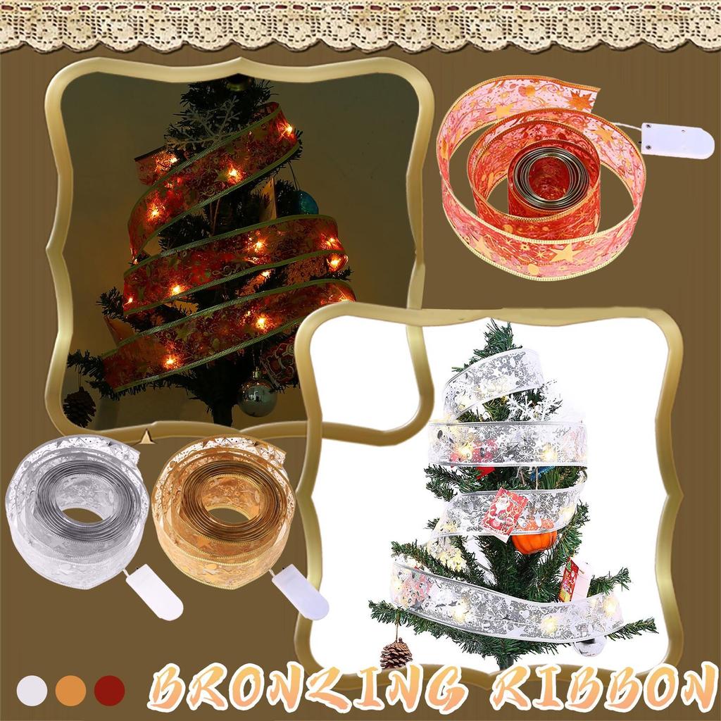 Christmas Party Decoration 1m Ribbon Night Light Christmas Tree LED String
