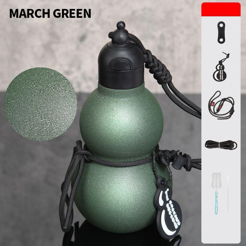 

Изолированная кружка в форме тыквы - высококачественная спортивная бутылка из нержавеющей стали 316 большой емкости для мужчин и женщин - универсальная фляжка 580ml зелёный