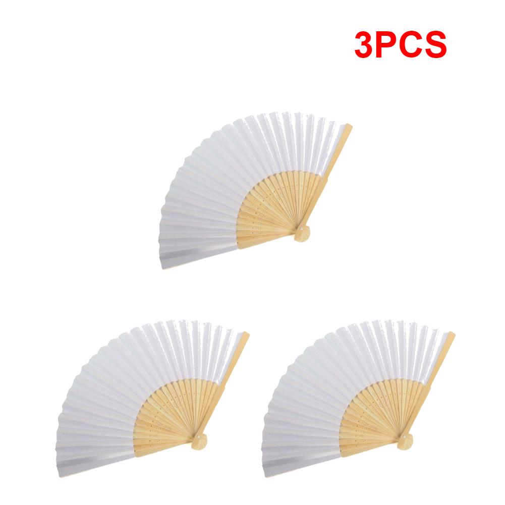 1-10 szt. Weselne wachlarze ręczne Biały papier Bambusowe wachlarze składane Niestandardowe ręcznie malowane DIY Dekoracja wachlarza ręcznego Prezenty malarskie dla dzieci