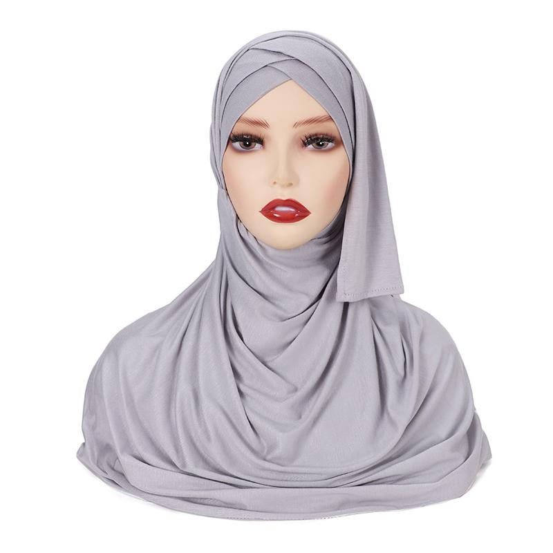 Müslüman Çapraz İç Bone Jarse Anında Tesettür Yumuşak Türban Düz Şal İyi Dikiş Esnek Eşarp Saç Bandı Sarıklar Tesettür Kadınlar
