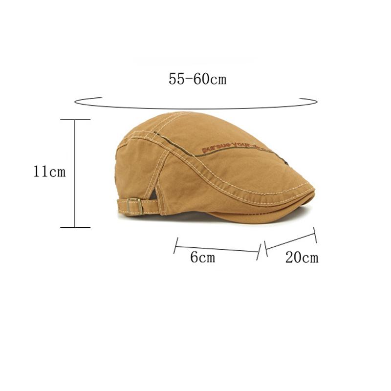 Spring Summer Hat Embroidered Letter Beret Men's British Vintage Forward Cap