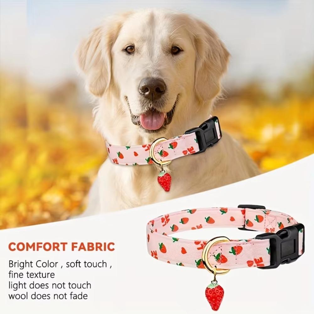 Soft Dog Strawberries Collar Fruit Print Cat Watermelon Collar Durable Pet Chain  Pet Accessories