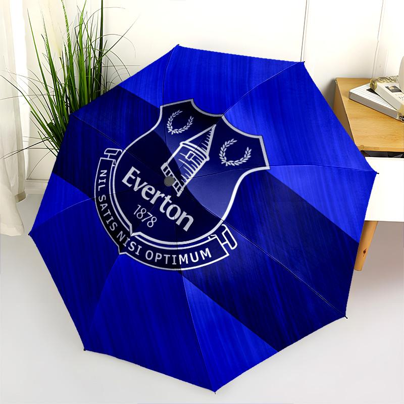Vzor fotbalového klubu Everton, automatický skládací deštník, přenosný a skládací design, 8 drátů, vánoční nebo narozeninový dárek.